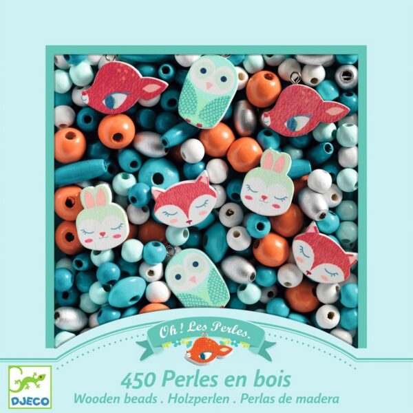 Kit de 450 Missangas de Madeira - Animais