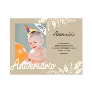 Moldura de Madeira "Aniversário"