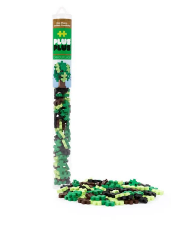 Blocos de Construção PLUS PLUS -Tons de verde/floresta (100 Peças)