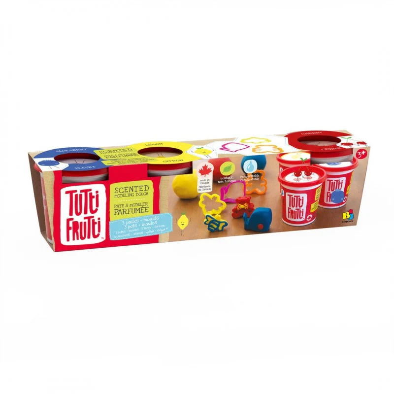 Pack 3 Potes Plasticina + Moldes